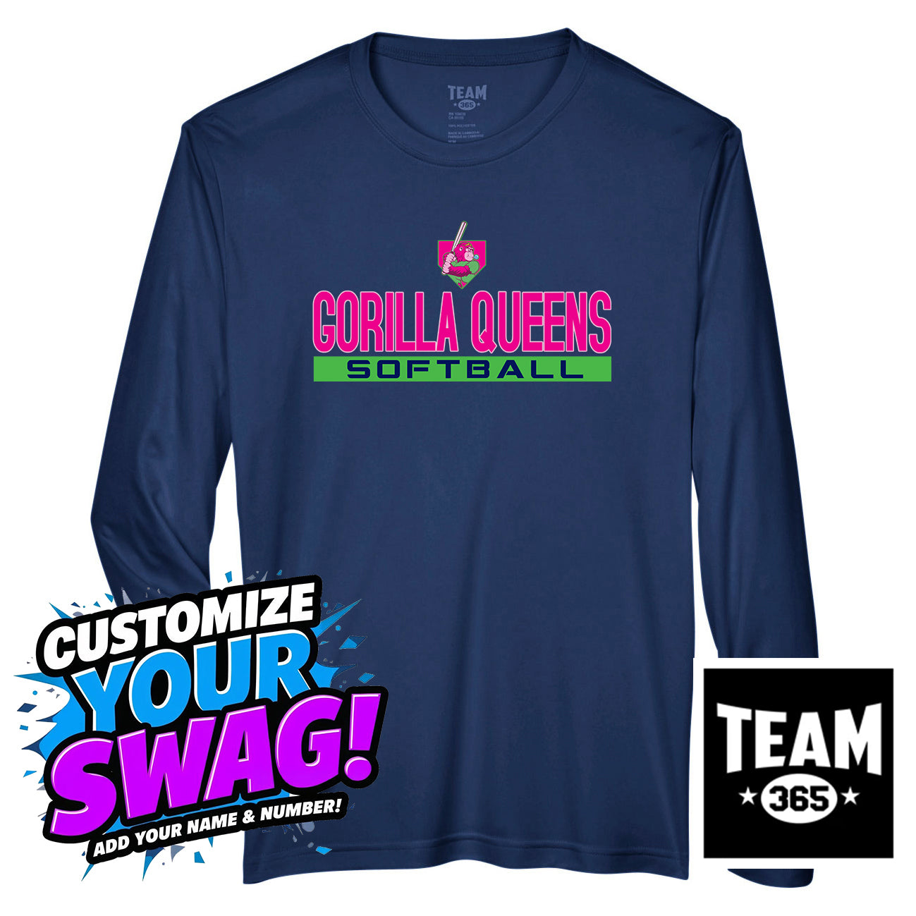 Team 365 Youth & Men's Zone Performance Long-Sleeve T-Shirt - OSP Gorilla Queens Softball