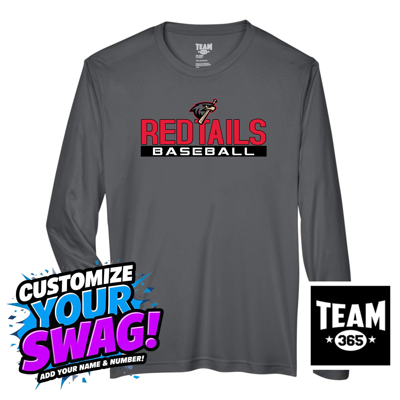 Team 365 Youth & Men's Zone Performance Long-Sleeve T-Shirt - MSA Redtails Baseball
