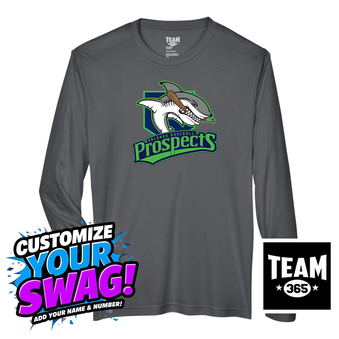 Team 365 Youth & Men's Zone Performance Long-Sleeve T-Shirt - OBP Land Sharks