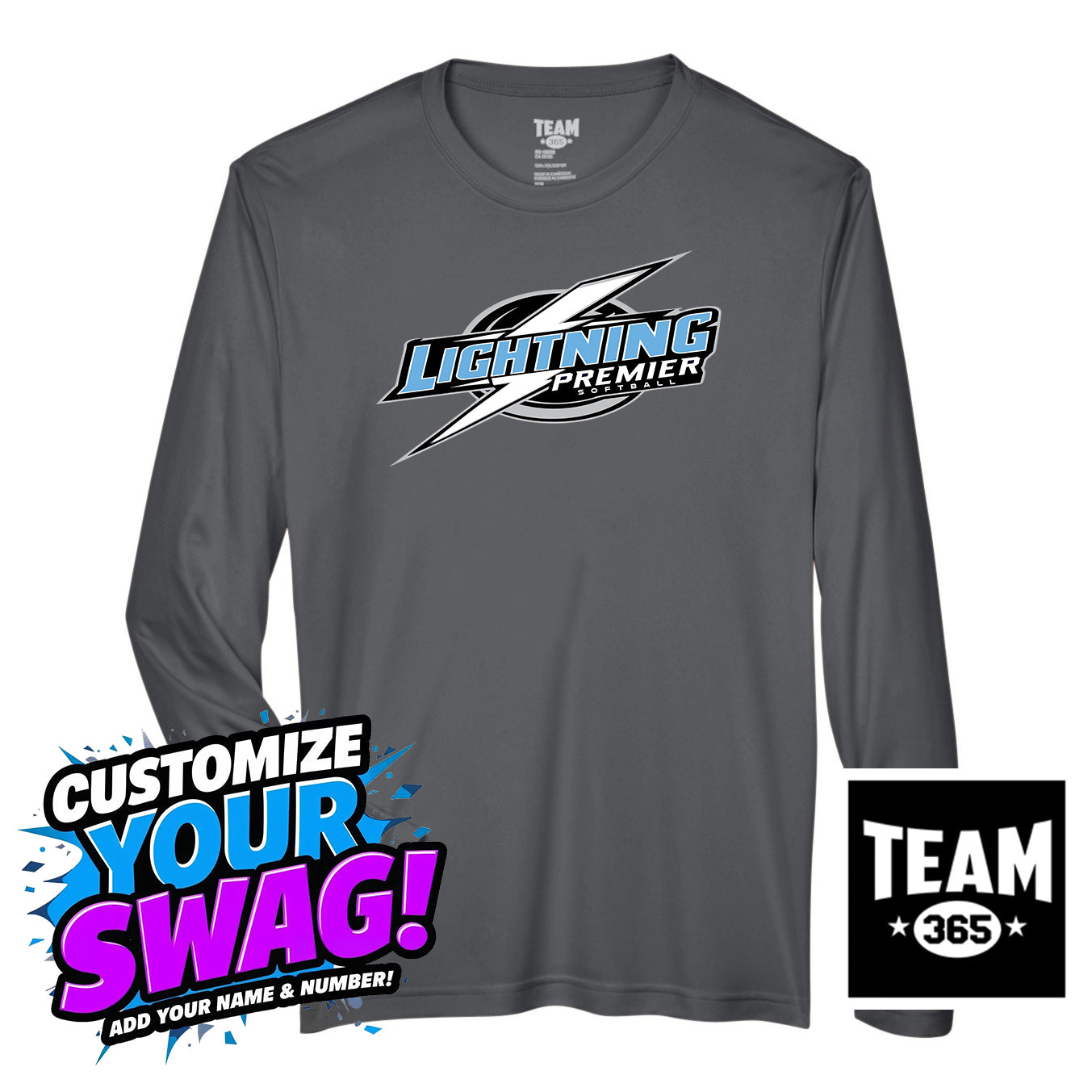 Team 365 Youth & Men's Zone Performance Long-Sleeve T-Shirt - Lightning Premier Softball
