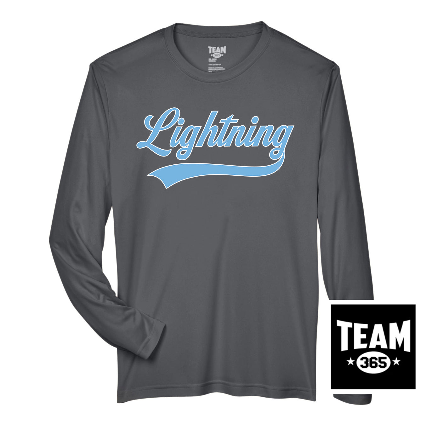 Team 365 TT11L Men's Zone Performance Long-Sleeve T-Shirt - Lightning Baseball