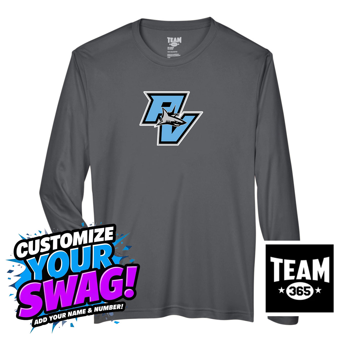Team 365 Youth & Men's Zone Performance Long-Sleeve T-Shirt - PVAA Sharks