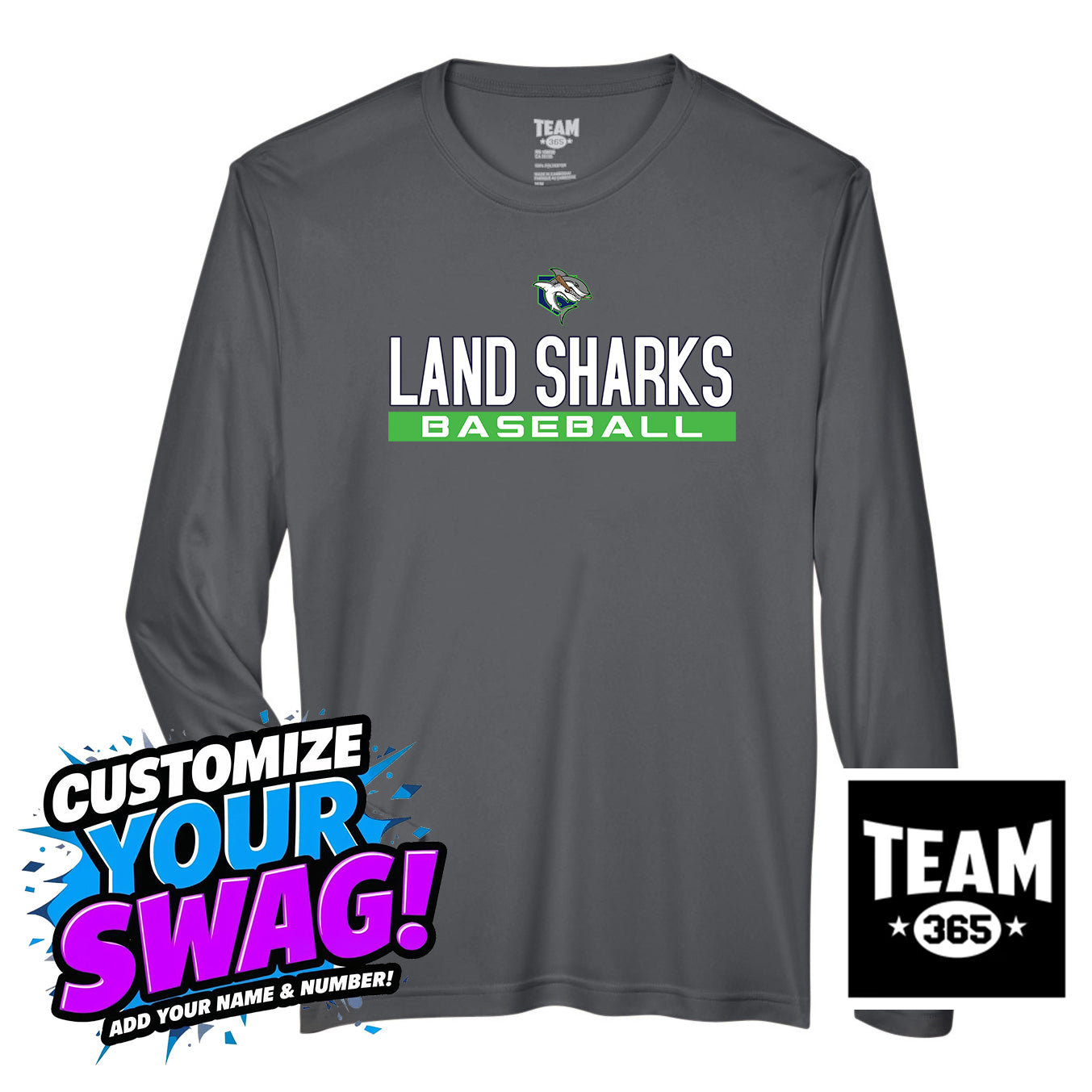 Team 365 Youth & Men's Zone Performance Long-Sleeve T-Shirt - OBP Land Sharks