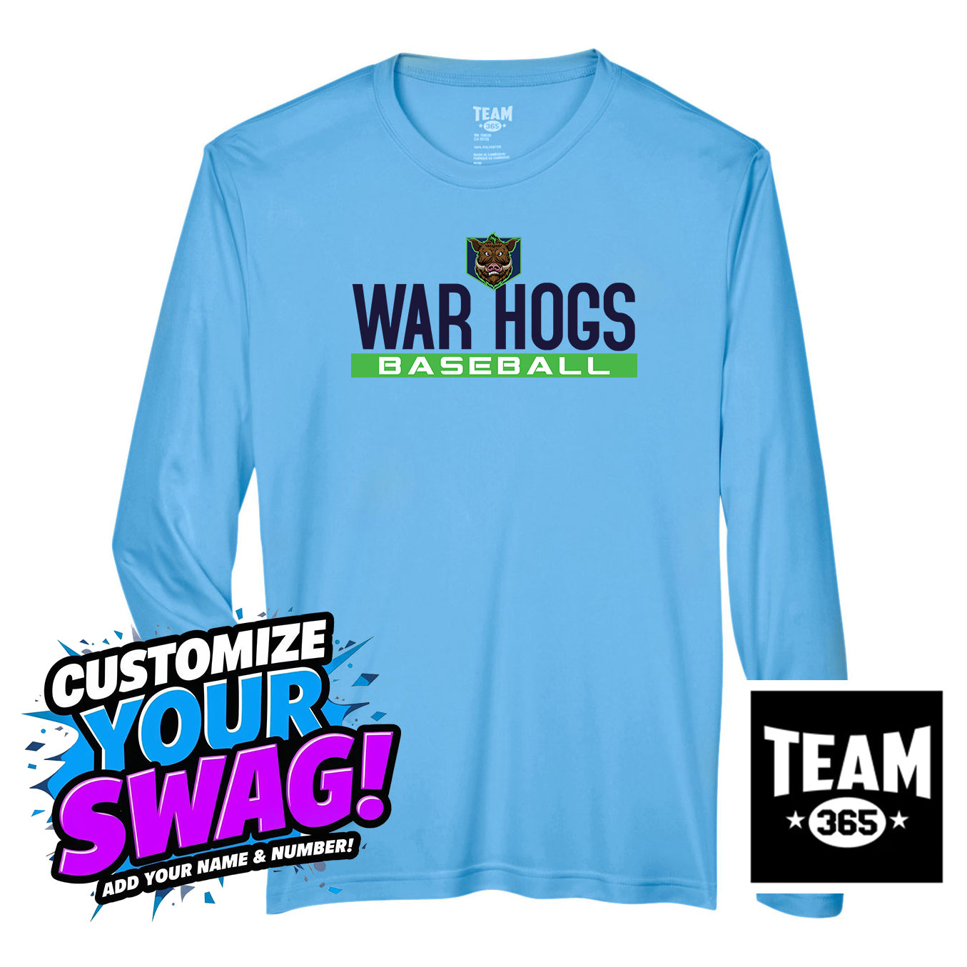 Team 365 Youth & Men's Zone Performance Long-Sleeve T-Shirt - OBP War Hogs