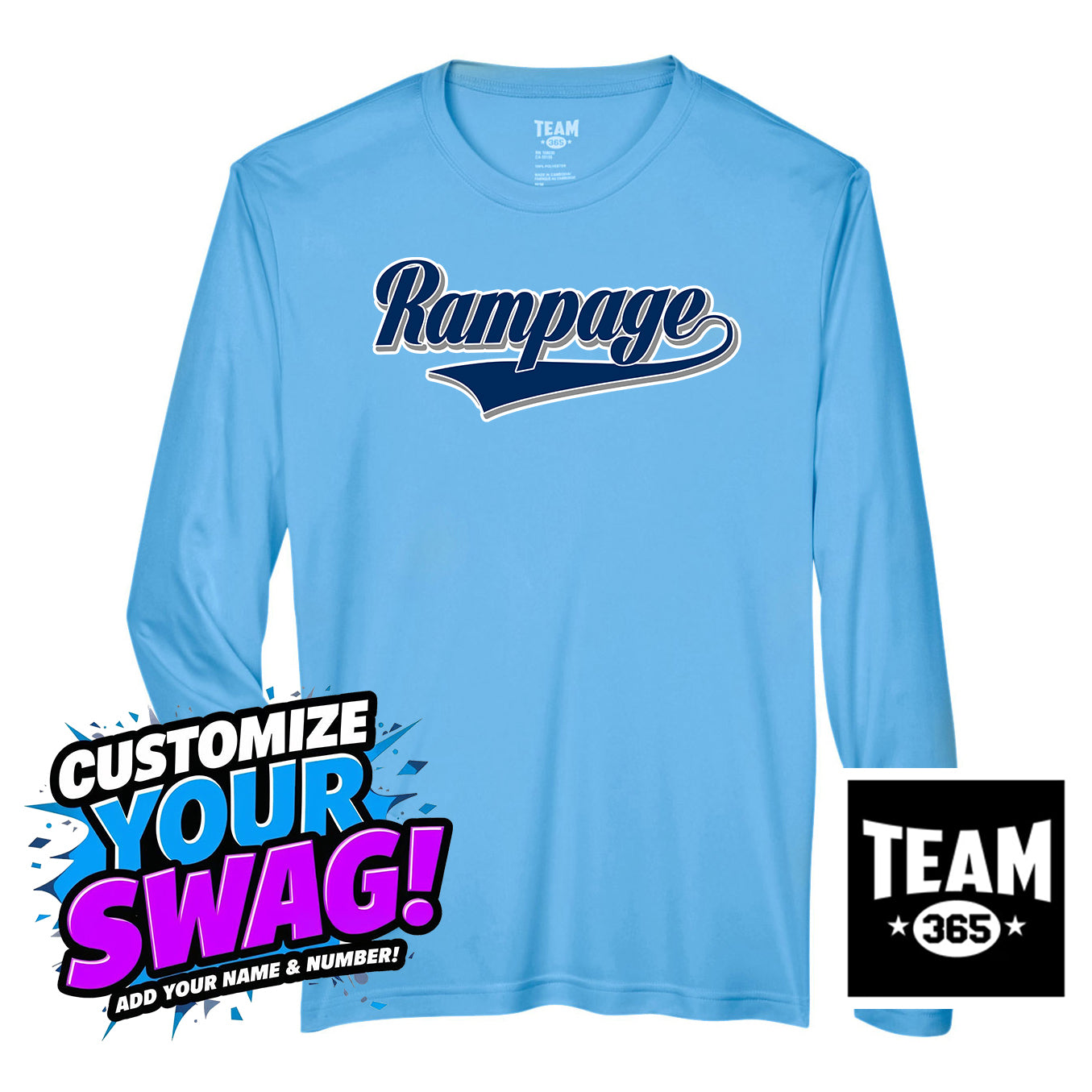 Team 365 Youth & Men's Zone Performance Long-Sleeve T-Shirt - Mississippi Rampage