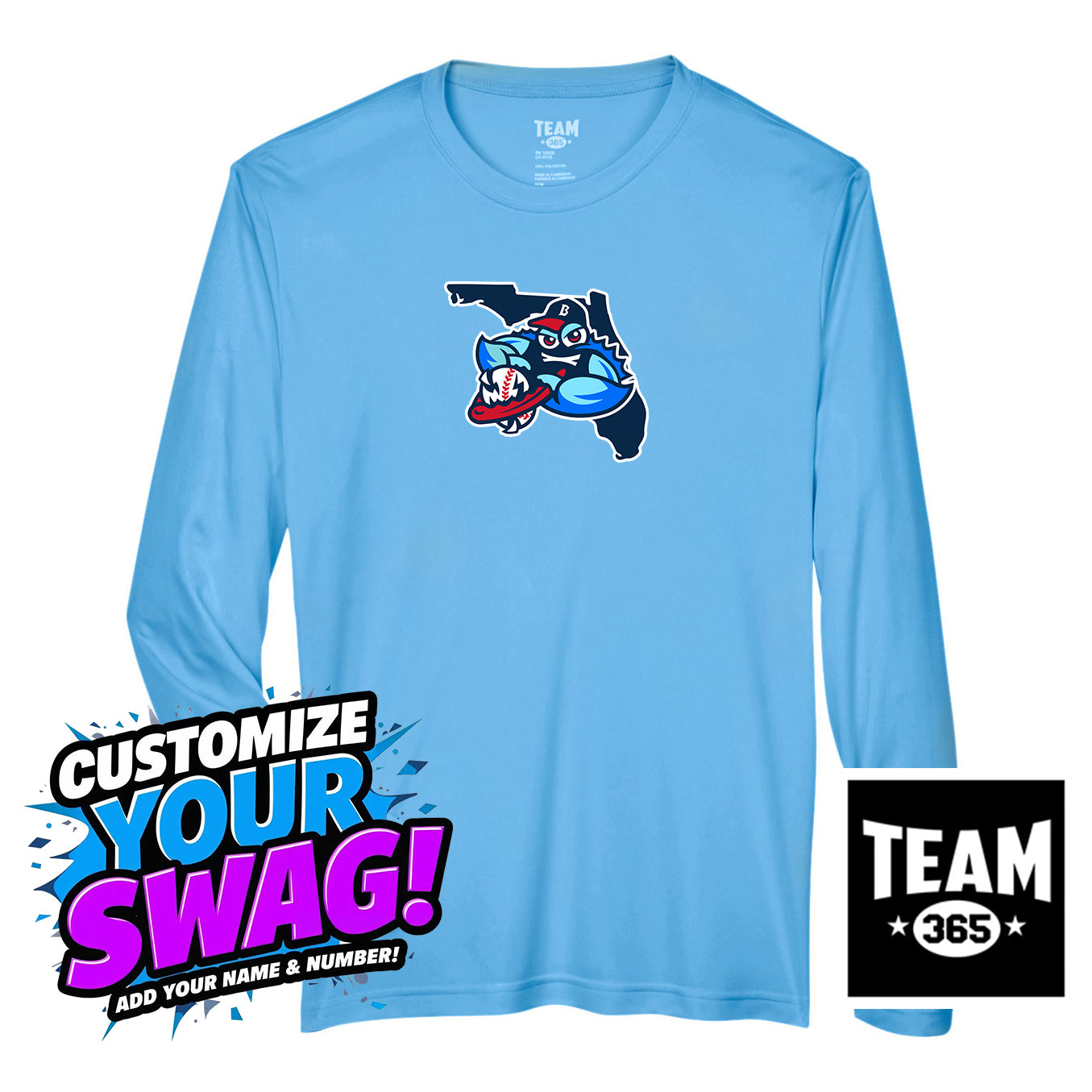 Team 365 Youth & Men's Zone Performance Long-Sleeve T-Shirt - FCA Blueclaws Baseball
