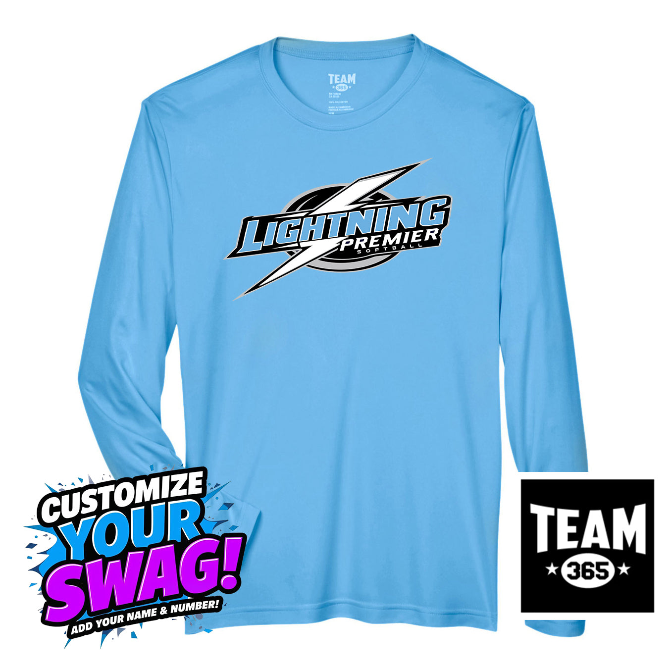 Team 365 Youth & Men's Zone Performance Long-Sleeve T-Shirt - Lightning Premier Softball