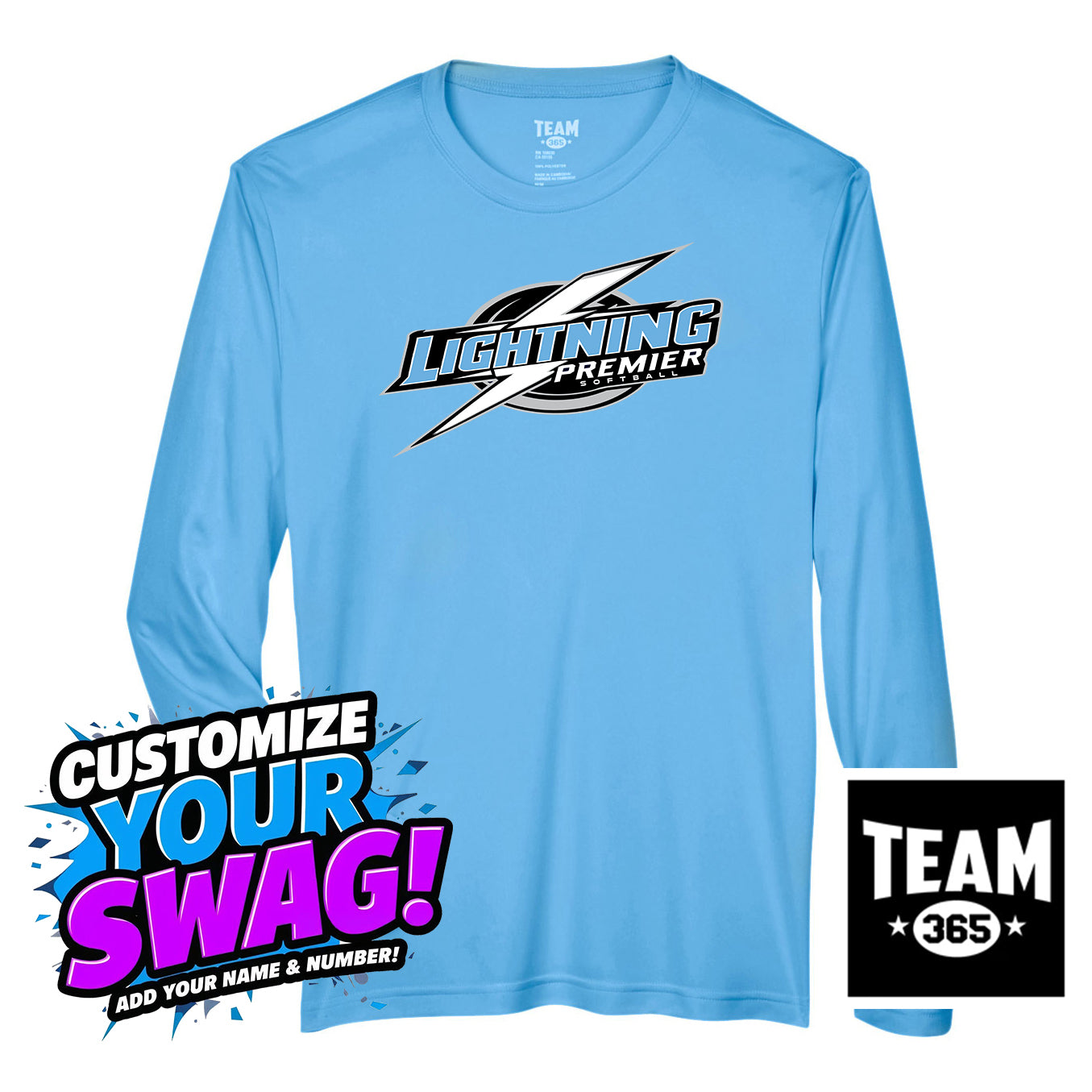 Team 365 Youth & Men's Zone Performance Long-Sleeve T-Shirt - Lightning Premier Softball