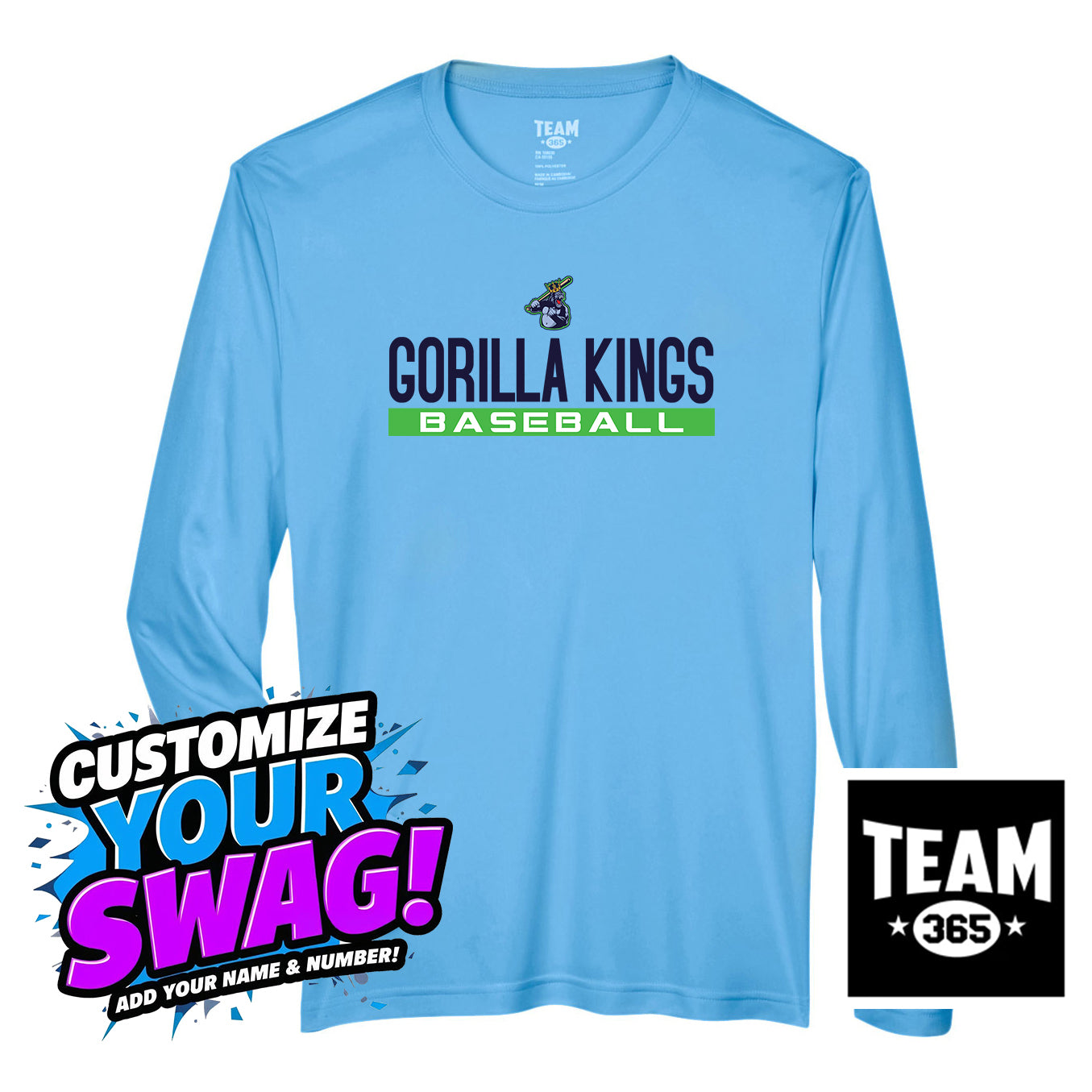 Team 365 Youth & Men's Zone Performance Long-Sleeve T-Shirt - OBP Gorilla Kings