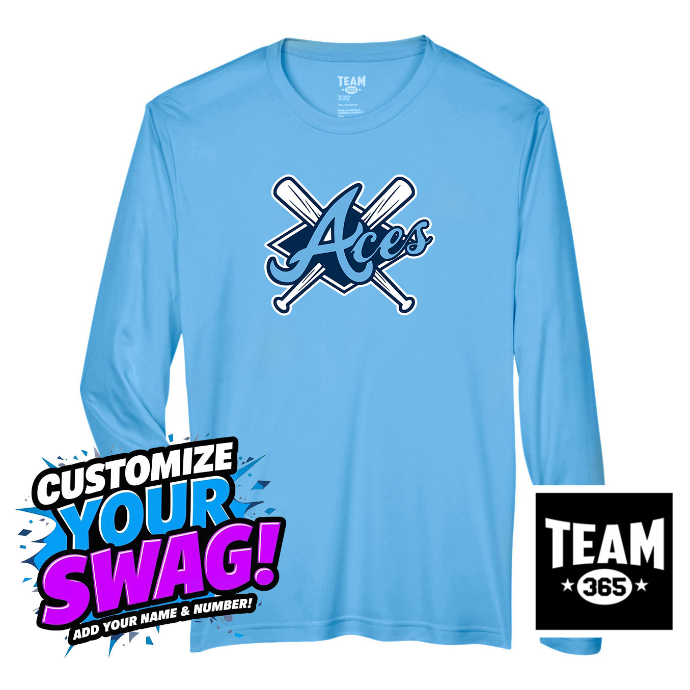 Team 365 Youth & Men's Zone Performance Long-Sleeve T-Shirt - Aces Baseball