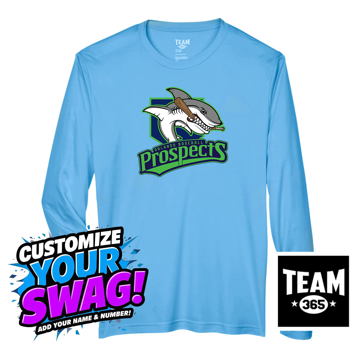 Team 365 Youth & Men's Zone Performance Long-Sleeve T-Shirt - OBP Land Sharks