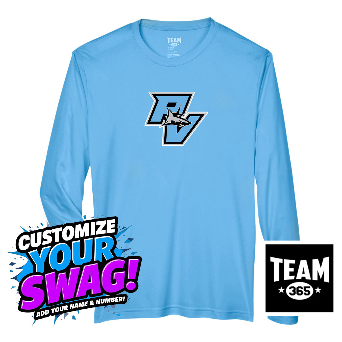 Team 365 Youth & Men's Zone Performance Long-Sleeve T-Shirt - PVAA Sharks