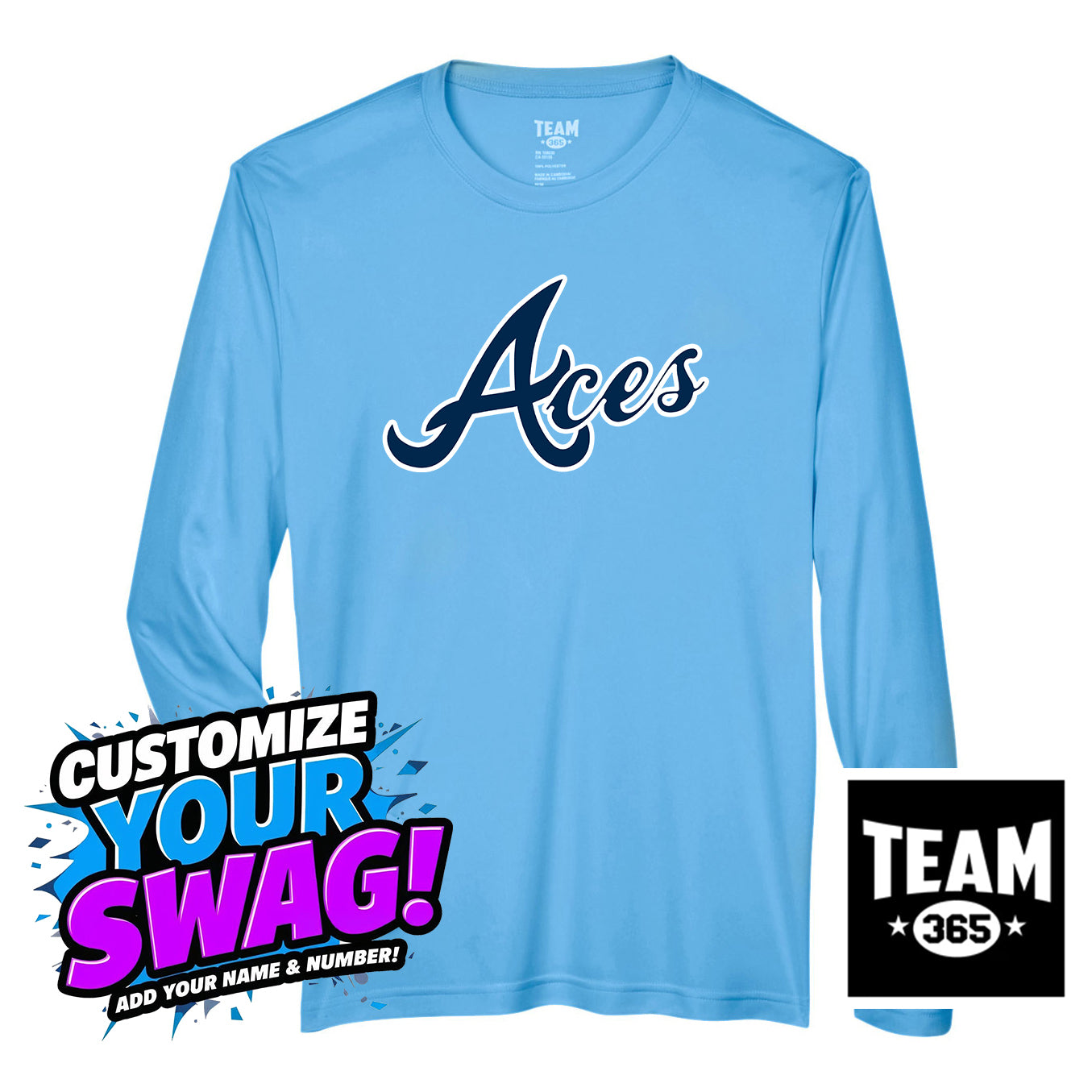Team 365 Youth & Men's Zone Performance Long-Sleeve T-Shirt - Aces Baseball
