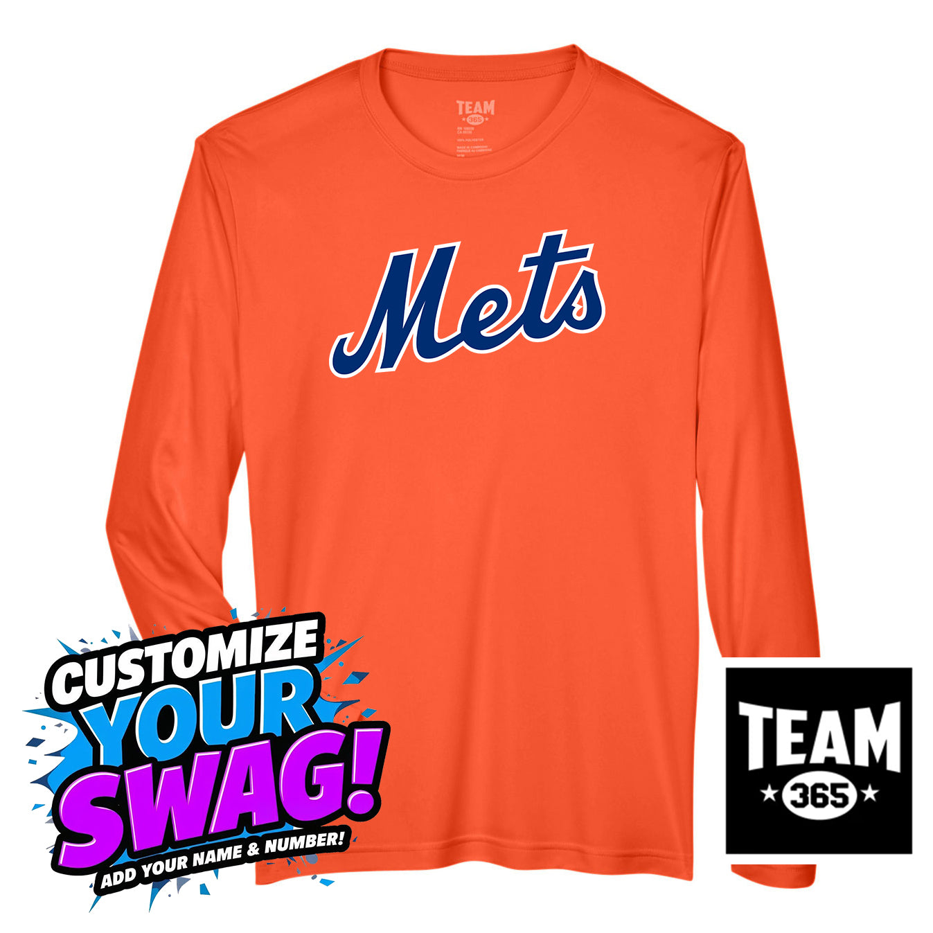 Team 365 Youth & Men's Zone Performance Long-Sleeve T-Shirt - Florida Mets Baseball