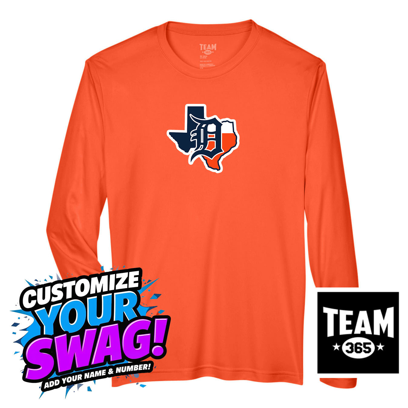 Team 365 Youth & Men's Zone Performance Long-Sleeve T-Shirt - Dallas Tigers Baseball