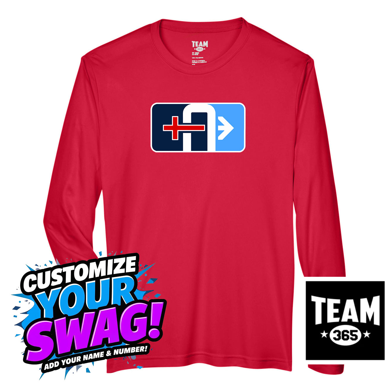 Team 365 Youth & Men's Zone Performance Long-Sleeve T-Shirt - Arrows Baseball