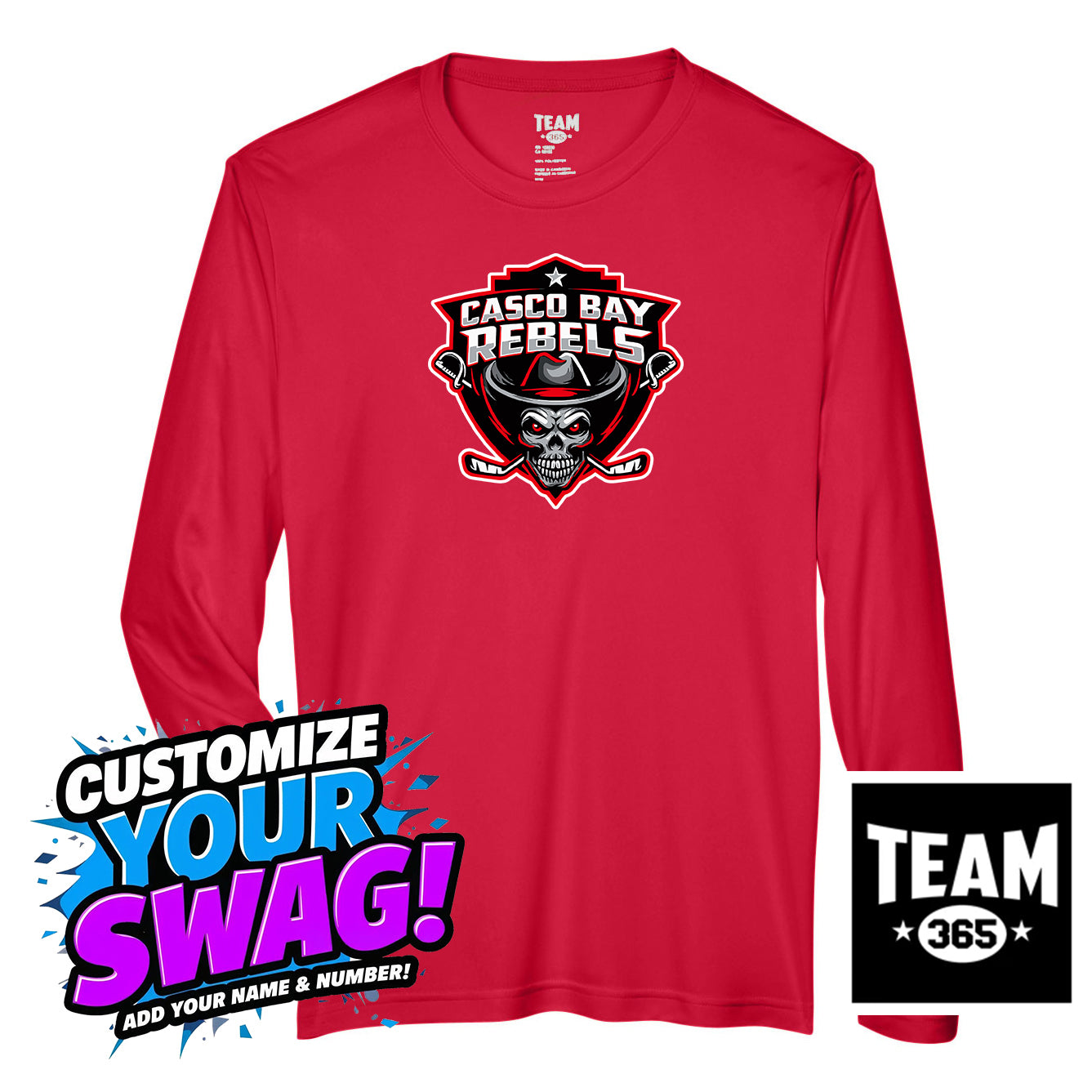 Team 365 Youth & Men's Zone Performance Long-Sleeve T-Shirt - Casco Bay Rebels Hockey