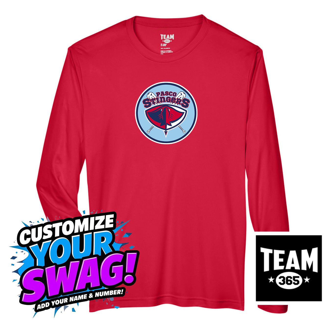 Team 365 Youth & Men's Zone Performance Long-Sleeve T-Shirt - Pasco Stingers Baseball