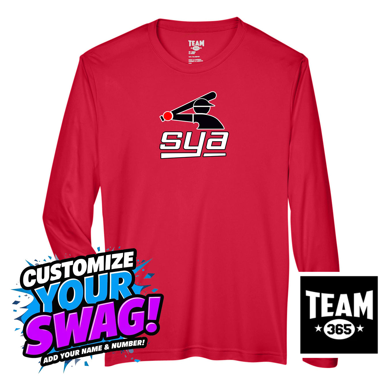 Team 365 Youth & Men's Zone Performance Long-Sleeve T-Shirt - SYA Batter Logo