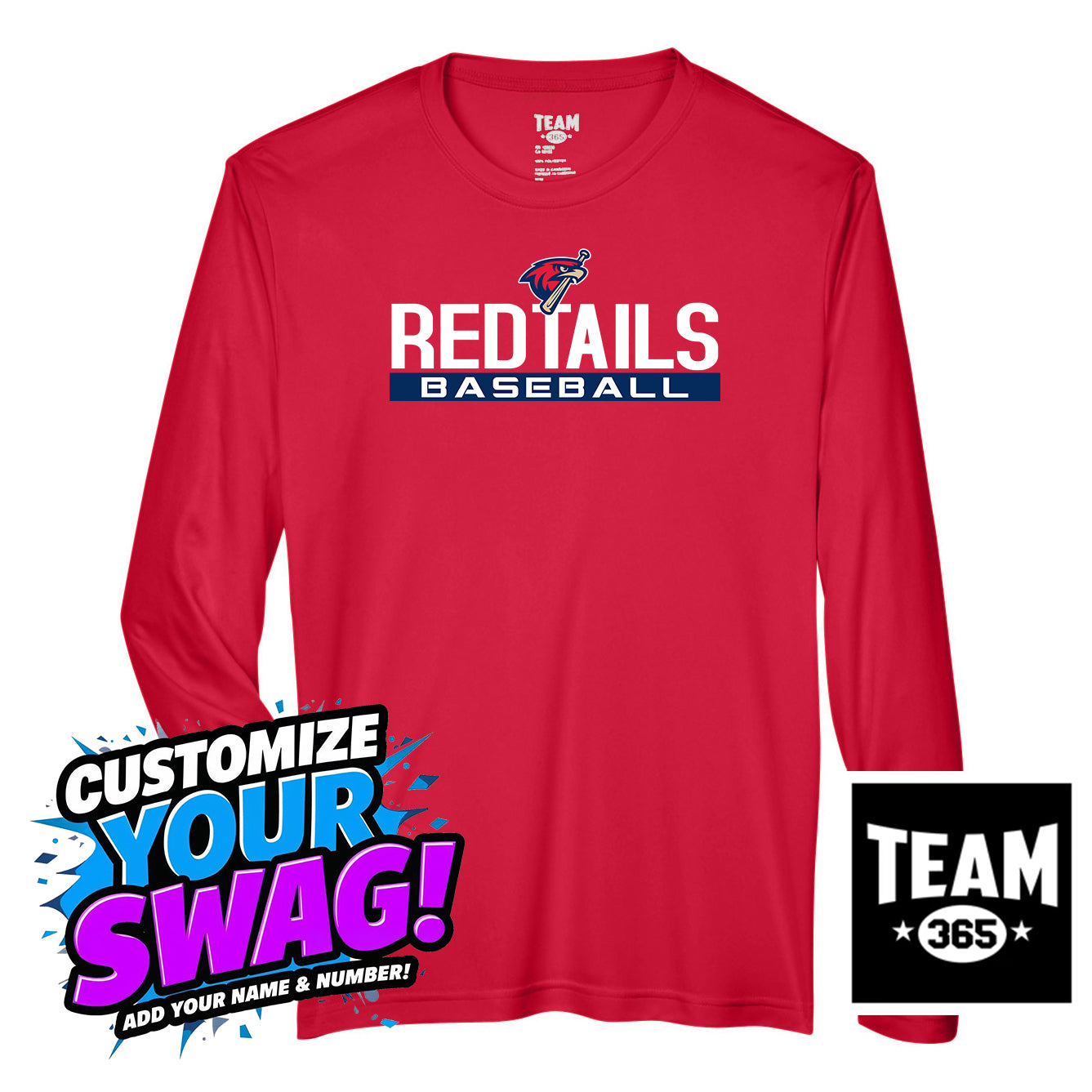 Team 365 Youth & Men's Zone Performance Long-Sleeve T-Shirt - MSA Redtails Baseball