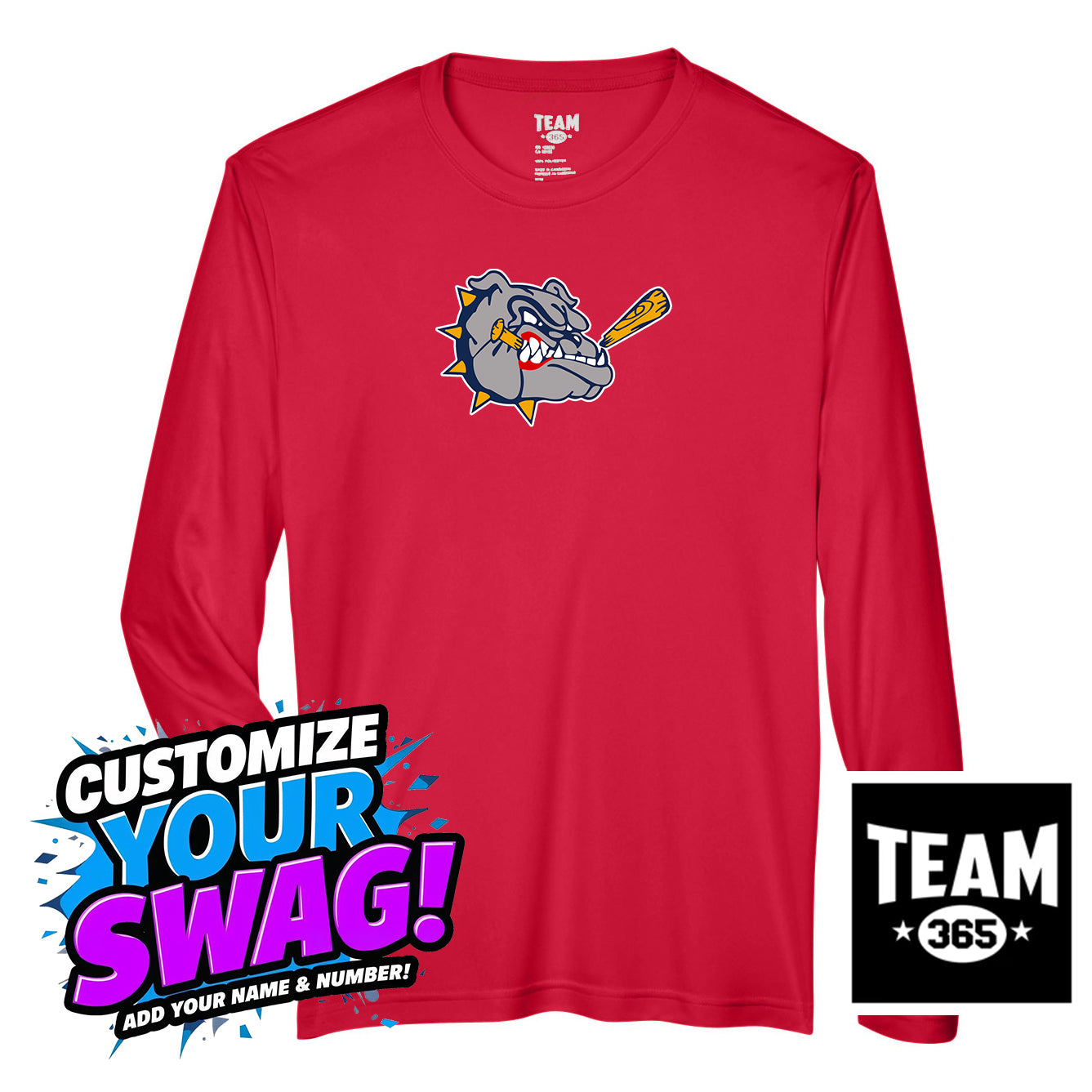 Team 365 Youth & Men's Zone Performance Hoodie - Bloomingdale Bulldogs Baseball