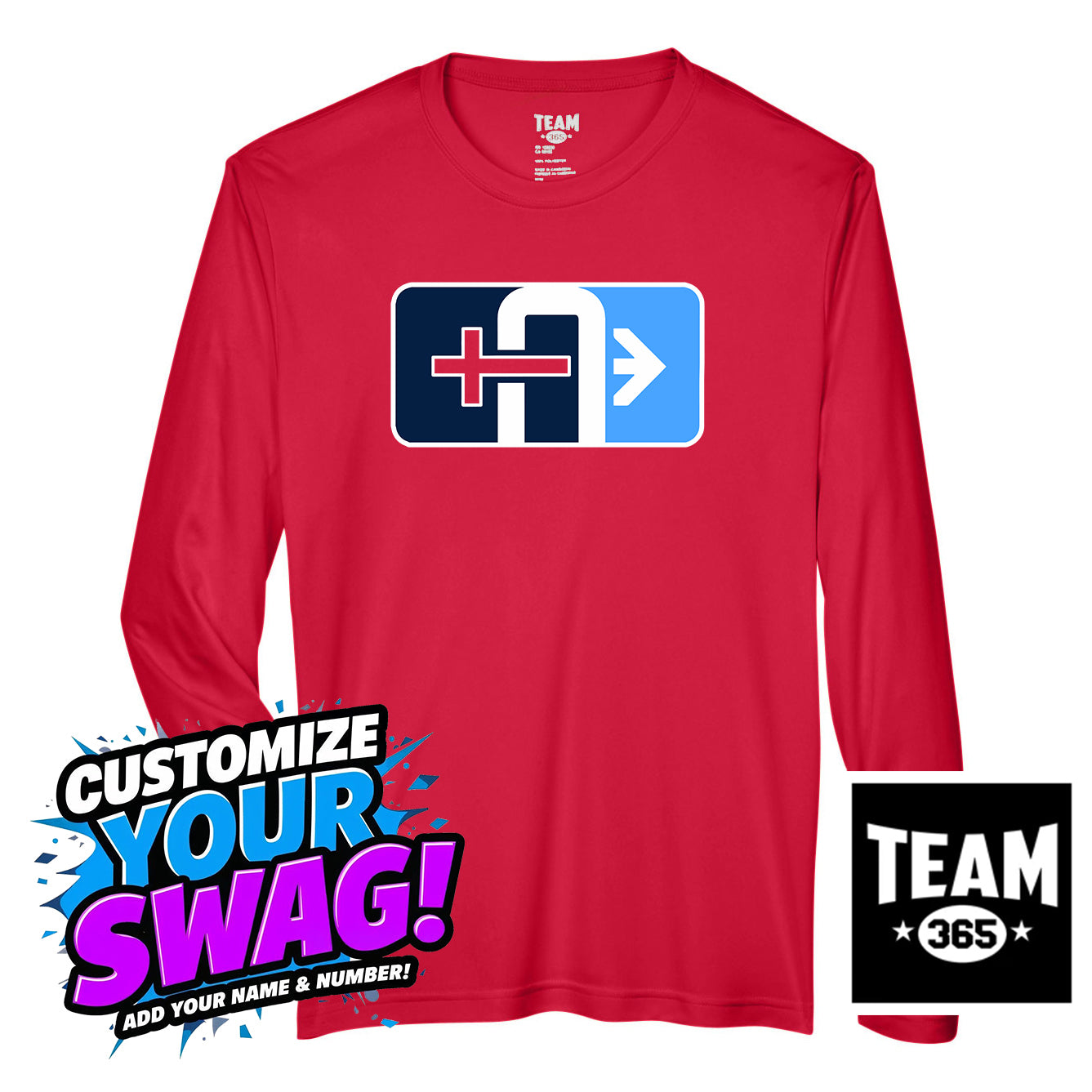 Team 365 Youth & Men's Zone Performance Long-Sleeve T-Shirt - Arrows Baseball