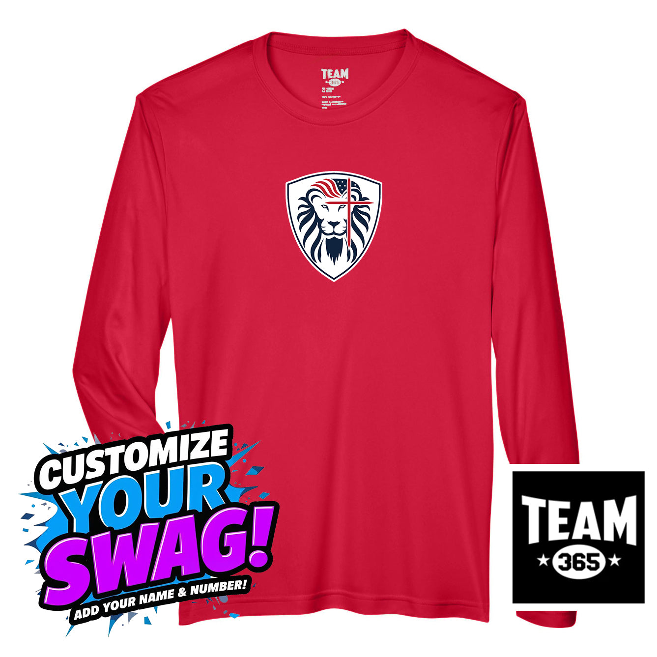 Team 365 Youth & Men's Zone Performance Long-Sleeve T-Shirt - Orlando Lions Baseball