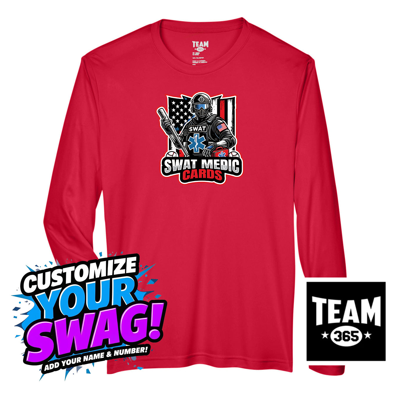 Team 365 Youth & Men's Zone Performance Long-Sleeve T-Shirt - Swat Medic Cards