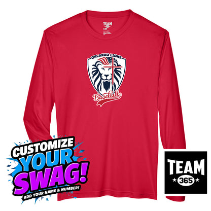 Team 365 Youth & Men's Zone Performance Long-Sleeve T-Shirt - Orlando Lions Baseball