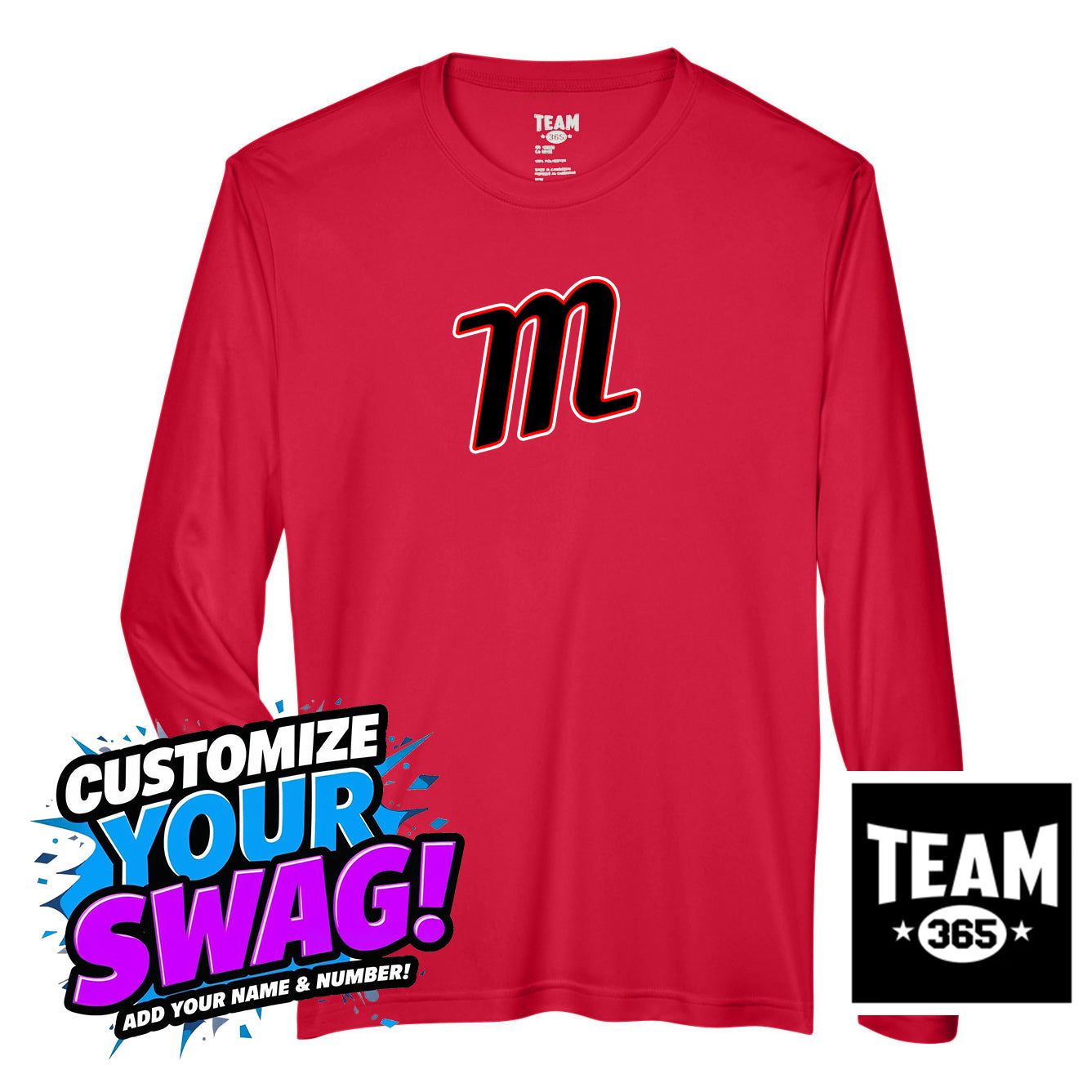 Team 365 Youth & Men's Zone Performance Long-Sleeve T-Shirt - SYA Mets "M" Logo