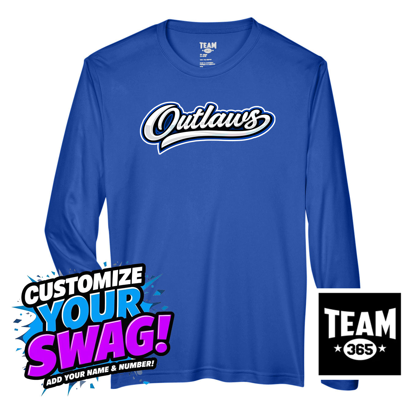 Team 365 Youth & Men's Zone Performance Long-Sleeve T-Shirt - LBK Outlaws Baseball