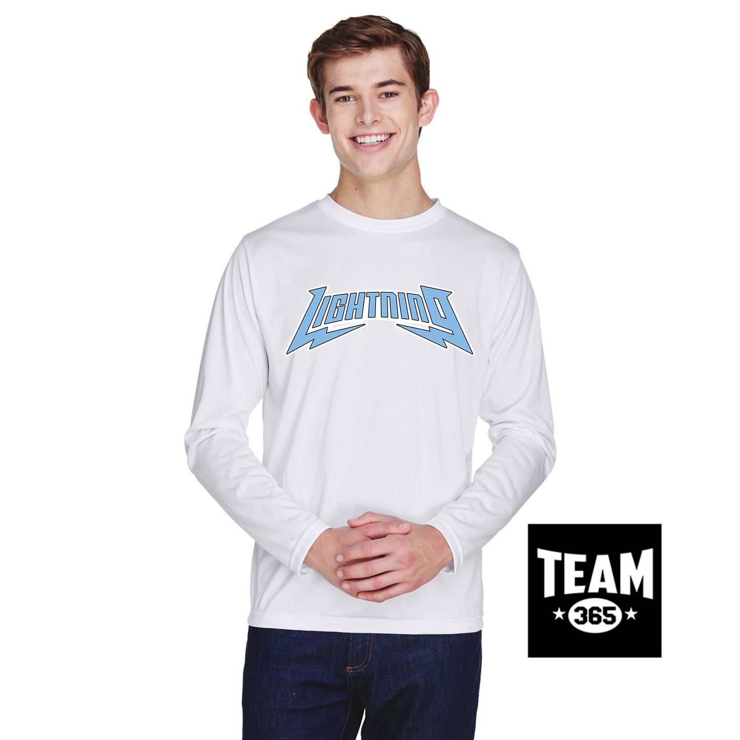 Team 365 TT11L Men's Zone Performance Long-Sleeve T-Shirt - Lightning Baseball