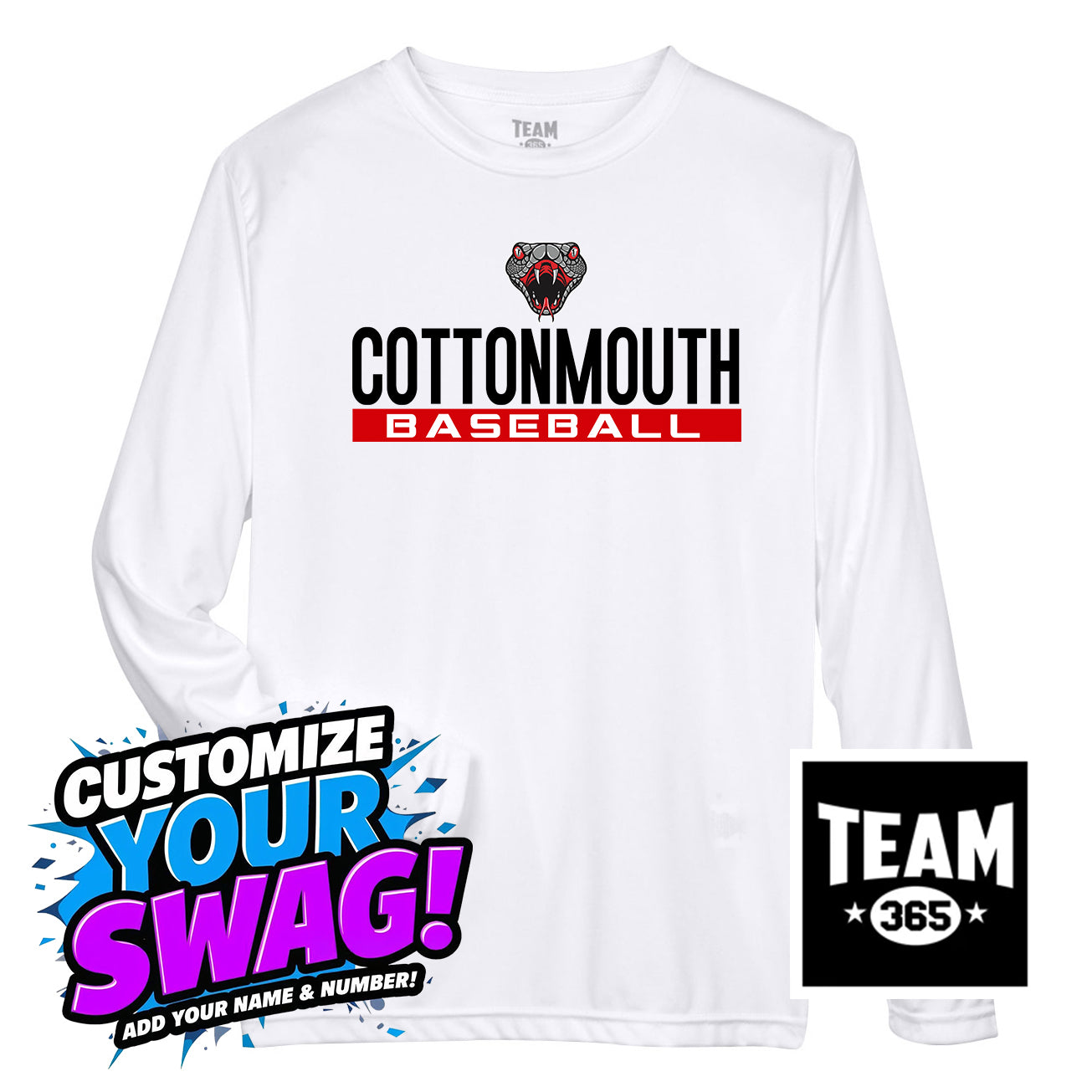 Team 365 Youth & Men's Zone Performance Long-Sleeve T-Shirt - Black Creek Cottonmouths