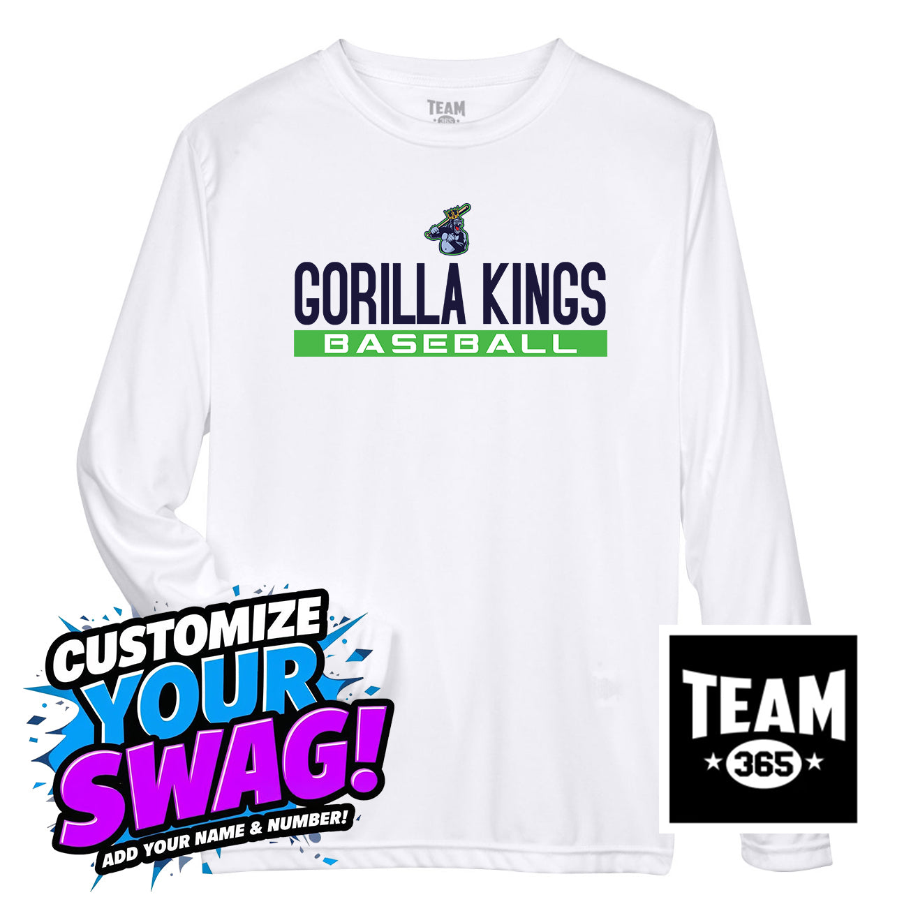 Team 365 Youth & Men's Zone Performance Long-Sleeve T-Shirt - OBP Gorilla Kings