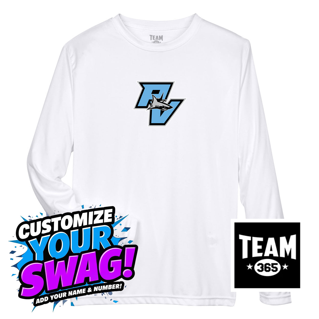 Team 365 Youth & Men's Zone Performance Long-Sleeve T-Shirt - PVAA Sharks Baseball