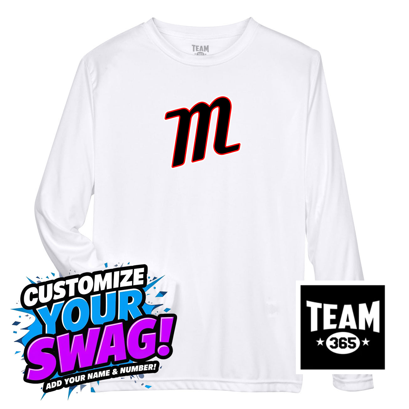 Team 365 Youth & Men's Zone Performance Long-Sleeve T-Shirt - SYA Mets "M" Logo