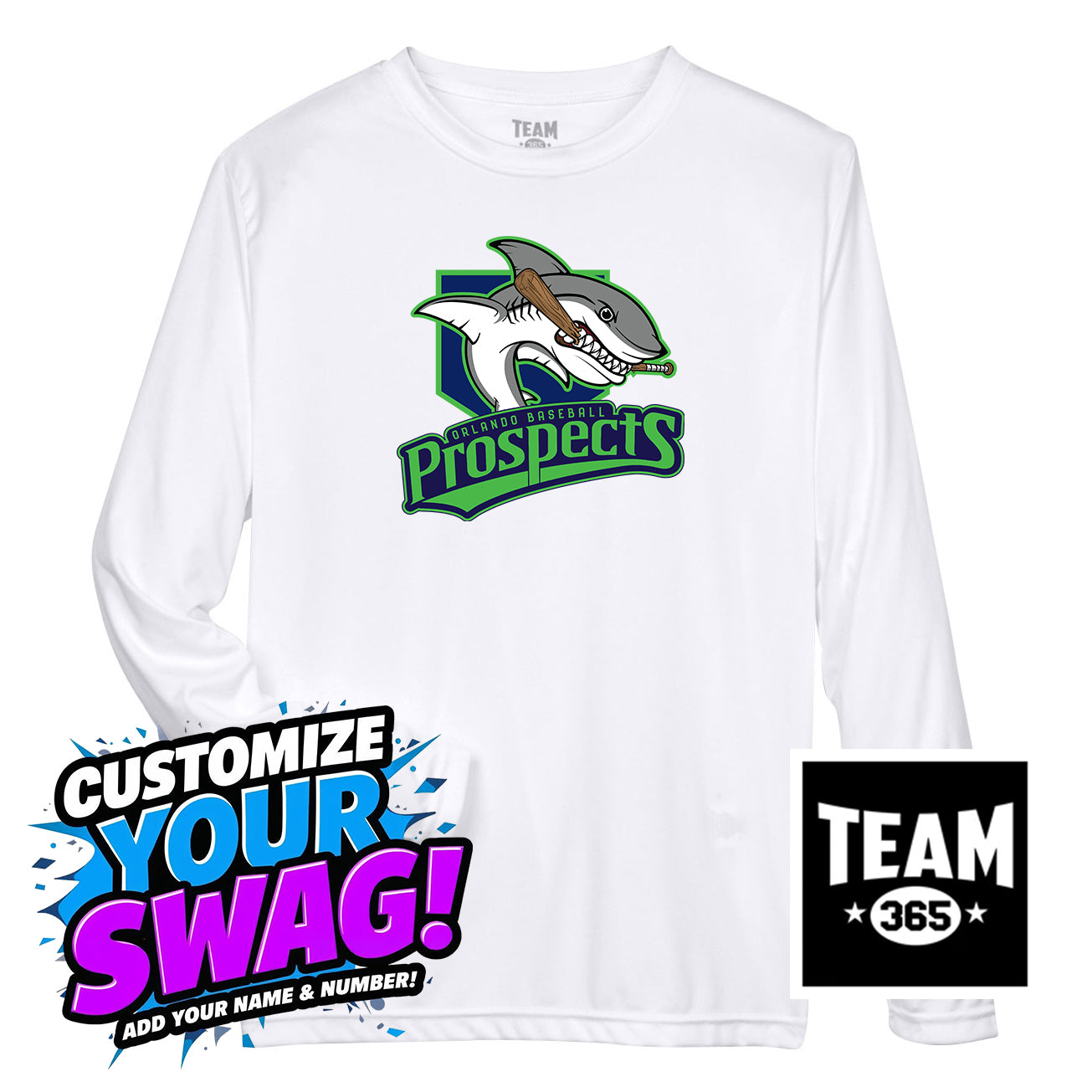 Team 365 Youth & Men's Zone Performance Long-Sleeve T-Shirt - OBP Land Sharks