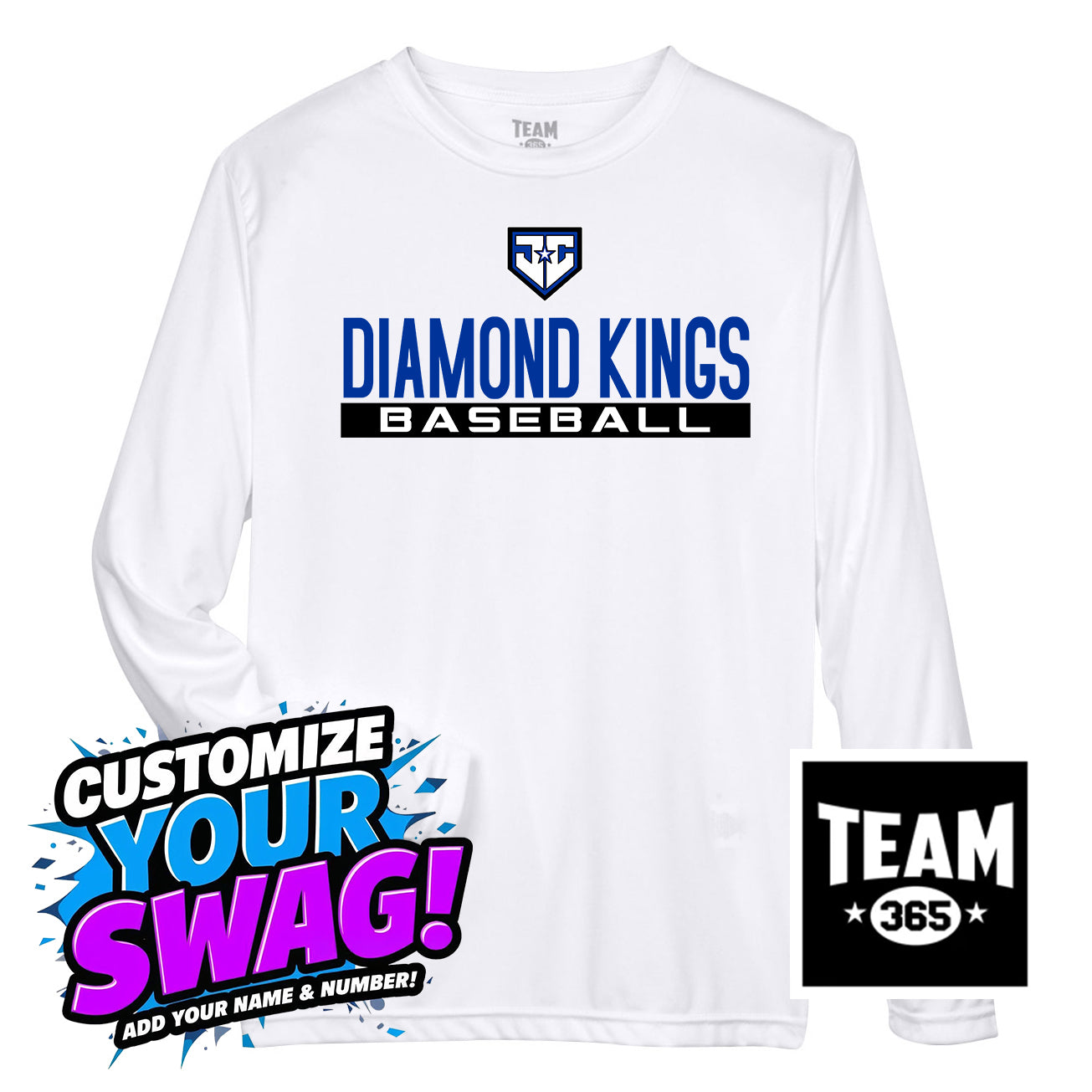 Team 365 Youth & Men's Zone Performance Long-Sleeve T-Shirt - JCB Diamond Kings Baseball
