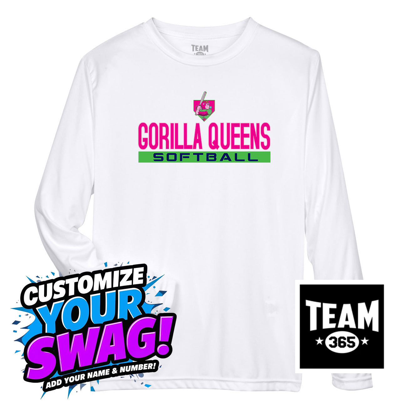 Team 365 Youth & Men's Zone Performance Long-Sleeve T-Shirt - OSP Gorilla Queens Softball