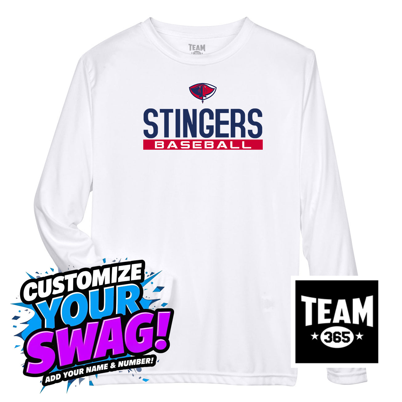 Team 365 Youth & Men's Zone Performance Long-Sleeve T-Shirt - Pasco Stingers Baseball