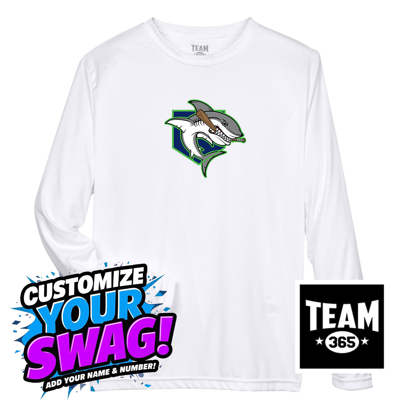 Team 365 Youth & Men's Zone Performance Long-Sleeve T-Shirt - OBP Land Sharks
