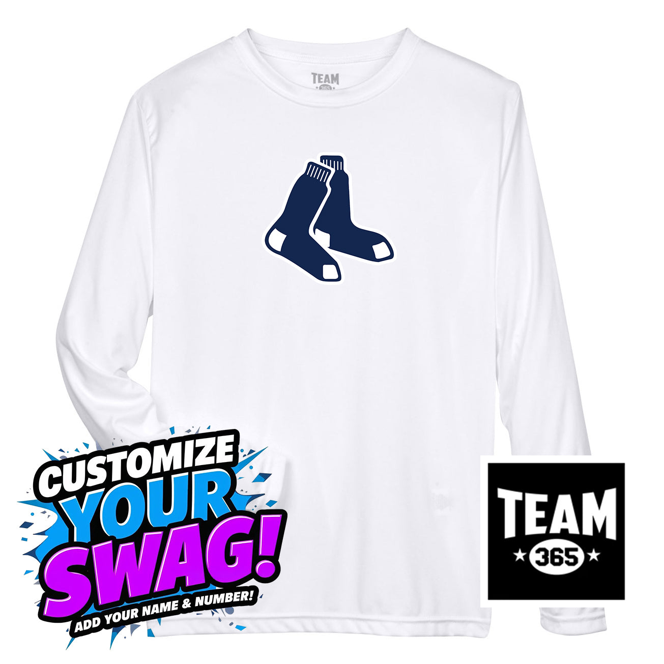 Team 365 Youth & Men's Zone Performance Long-Sleeve T-Shirt - Blue Sox Baseball