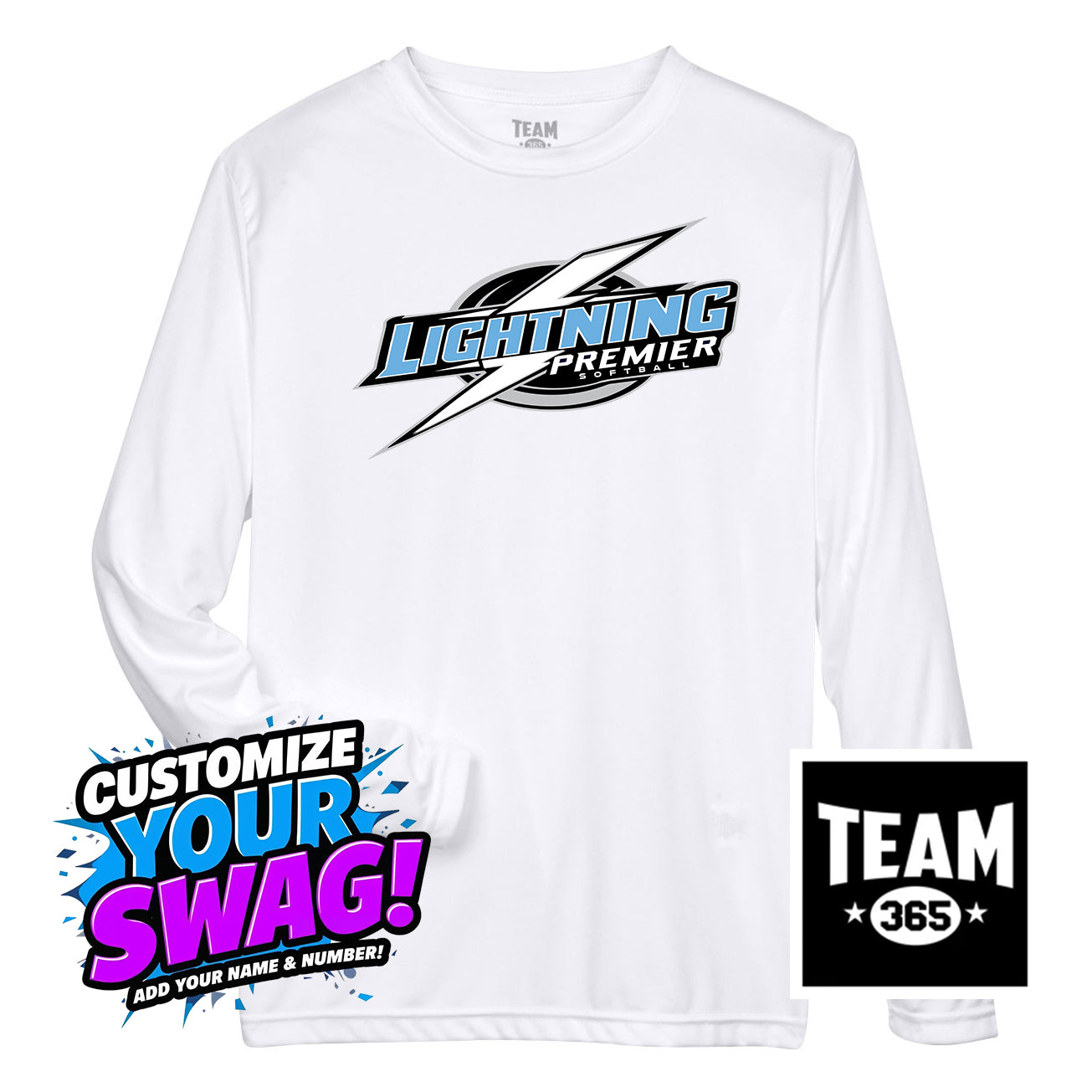 Team 365 Youth & Men's Zone Performance Long-Sleeve T-Shirt - Lightning Premier Softball