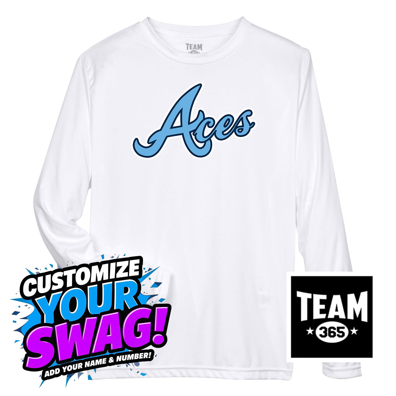 Team 365 Youth & Men's Zone Performance Long-Sleeve T-Shirt - Aces Baseball