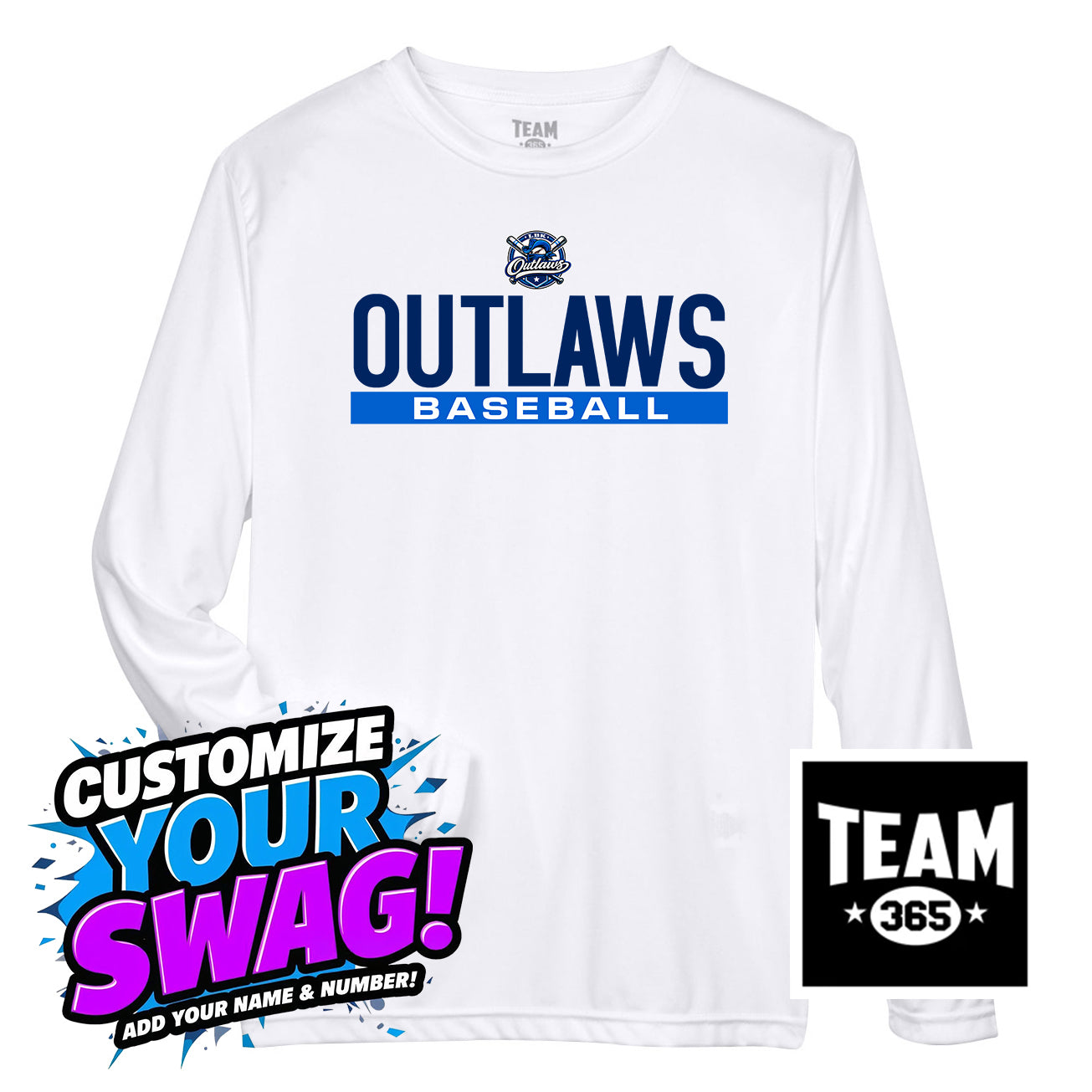 Team 365 Youth & Men's Zone Performance Long-Sleeve T-Shirt - LBK Outlaws Baseball