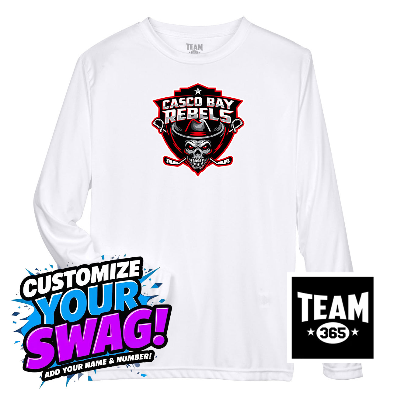 Team 365 Youth & Men's Zone Performance Long-Sleeve T-Shirt - Casco Bay Rebels Hockey