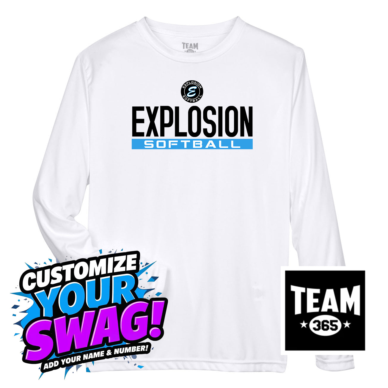Team 365 Youth & Men's Zone Performance Long-Sleeve T-Shirt - Explosion Softball