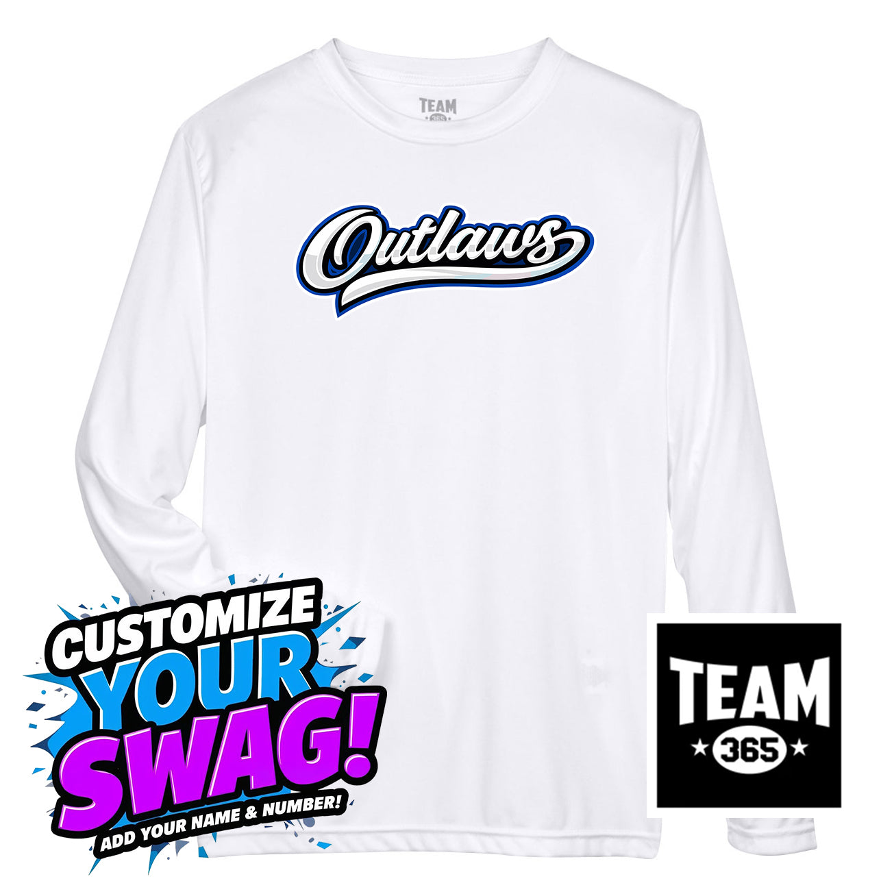 Team 365 Youth & Men's Zone Performance Long-Sleeve T-Shirt - LBK Outlaws Baseball
