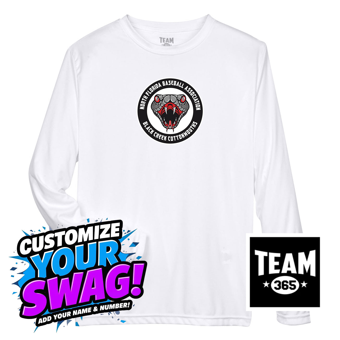 Team 365 Youth & Men's Zone Performance Long-Sleeve T-Shirt - Black Creek Cottonmouths
