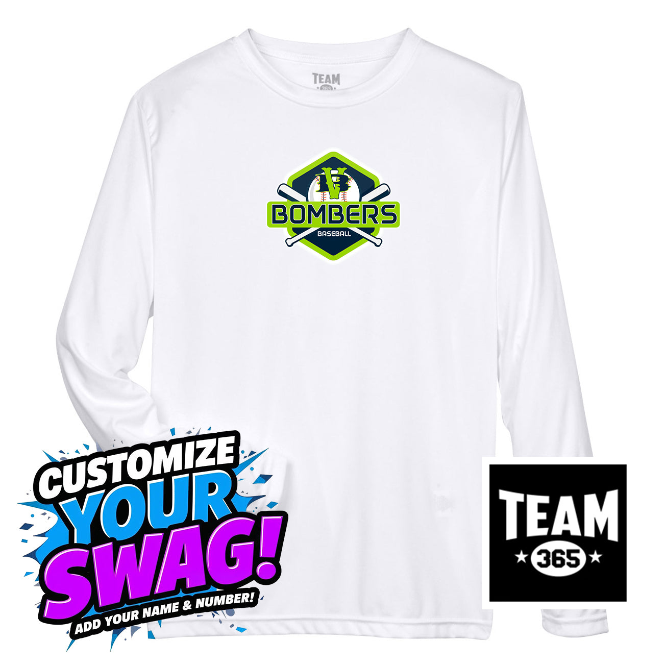 Team 365 Youth & Men's Zone Performance Long-Sleeve T-Shirt - VB Bombers Baseball